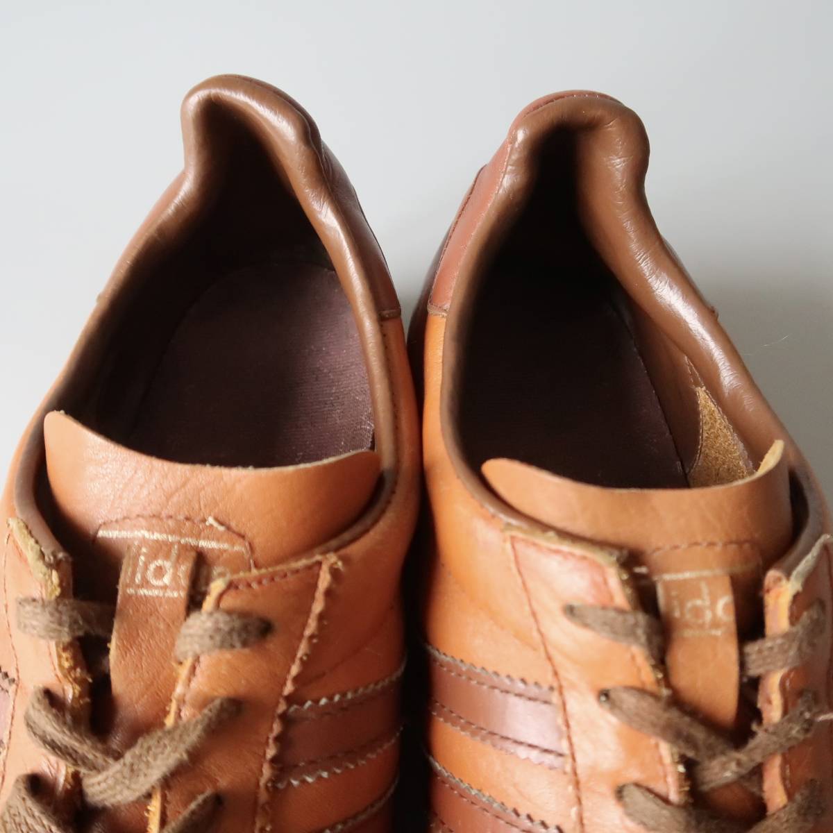  You Goss la Via made 70\'s adidas [San Francisco] leather upper sneakers orange Brown inscription US12/ Vintage San Francisco 