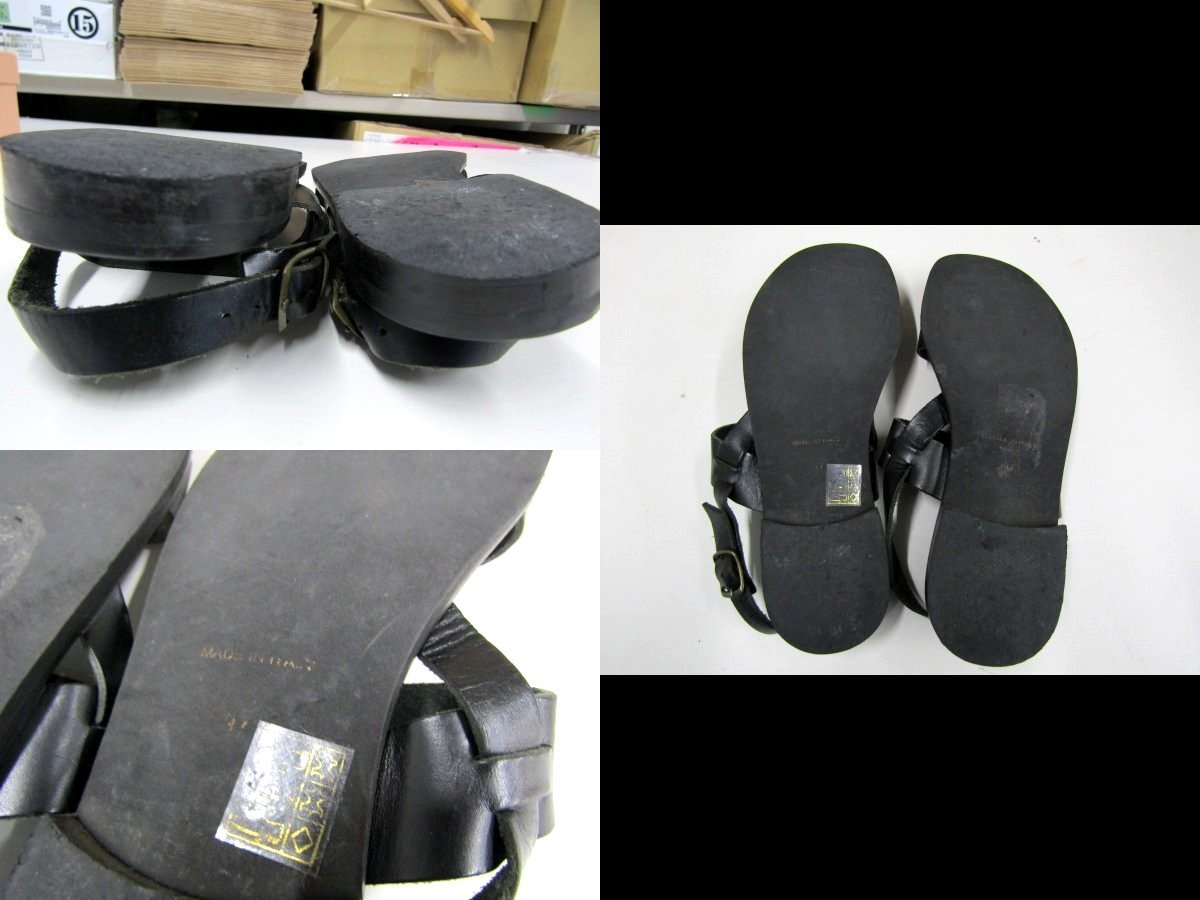 S3057：イタリア製 CORSO ROMA 9 コルソローマ サンダル 靴 シューズ 黒 37 レディース レザーシューズ_画像8