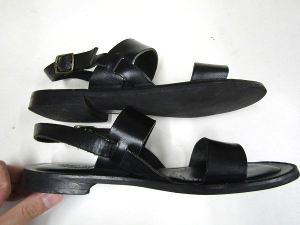S3057：イタリア製 CORSO ROMA 9 コルソローマ サンダル 靴 シューズ 黒 37 レディース レザーシューズ_画像5