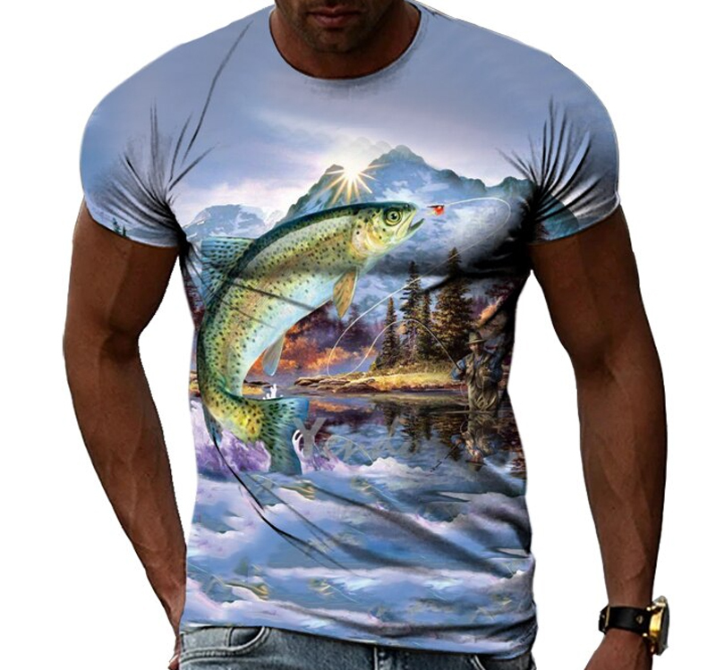 [未着用] ニジマス Tシャツ Lサイズ D-Type 　　[釣り 魚 レインボートラウト]_[参考画像]イメージ