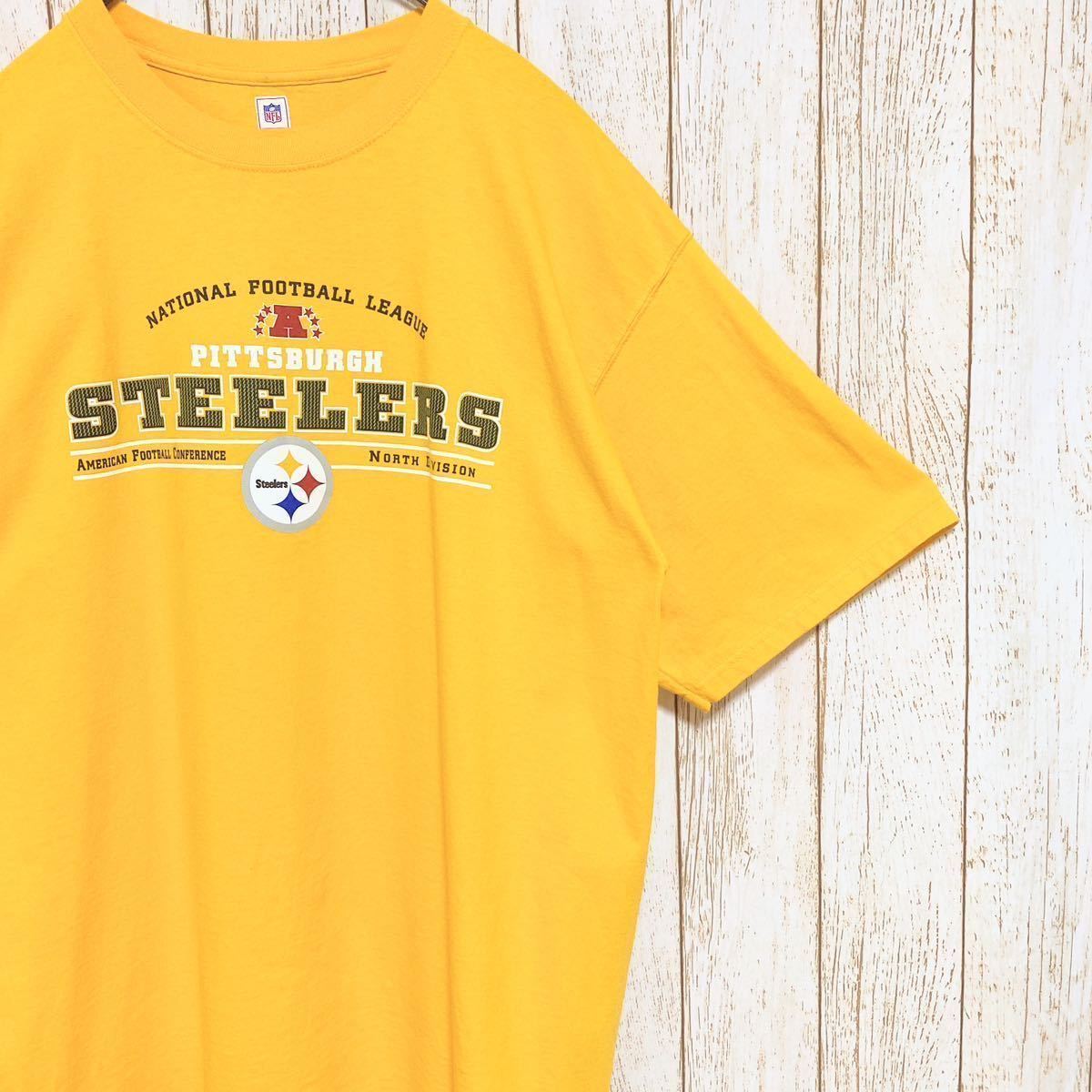 NFL Pittsburgh Steelers ピッツバーグ・スティーラーズ プリント Tシャツ XL USA古着 アメリカ古着_画像1