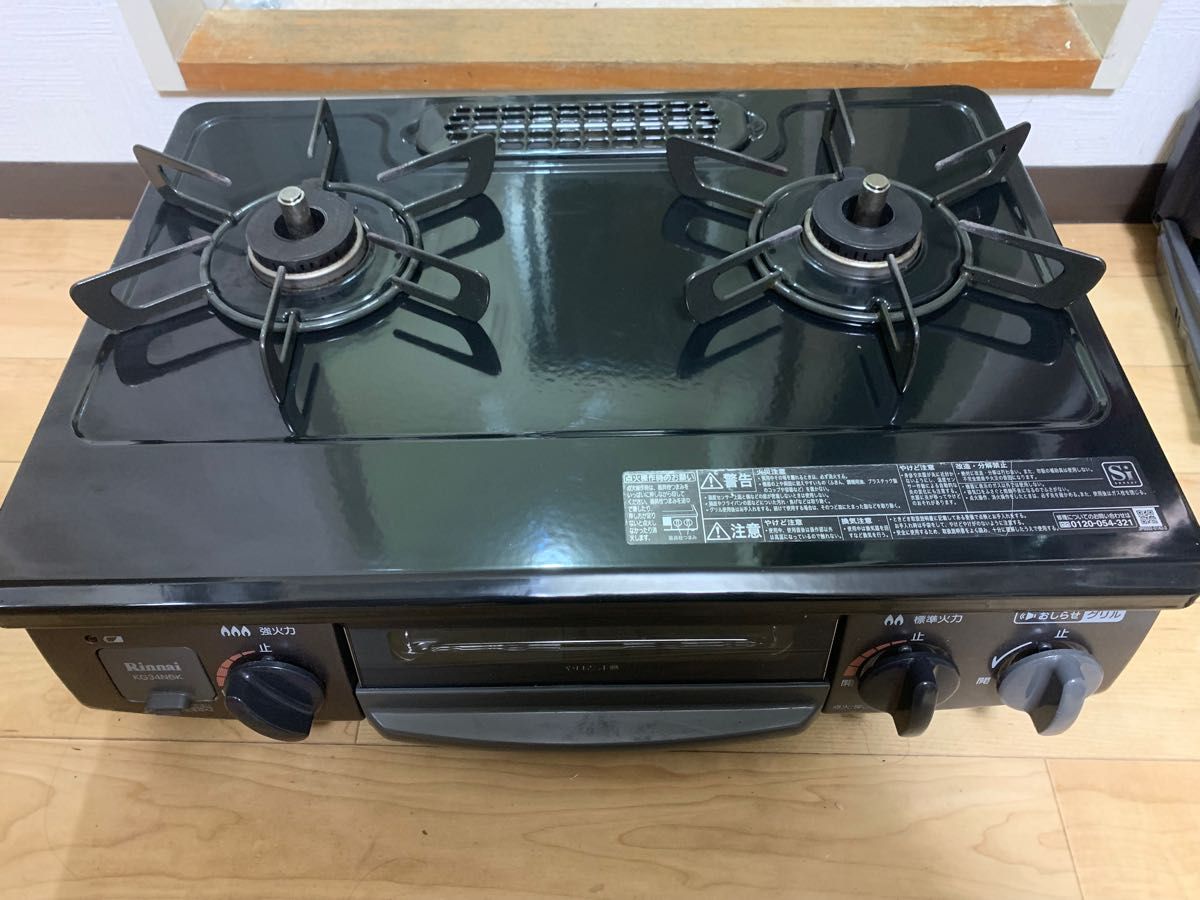 リンナイ グリル付ガステーブル 都市ガス用 KG34NBK-L 2019年製