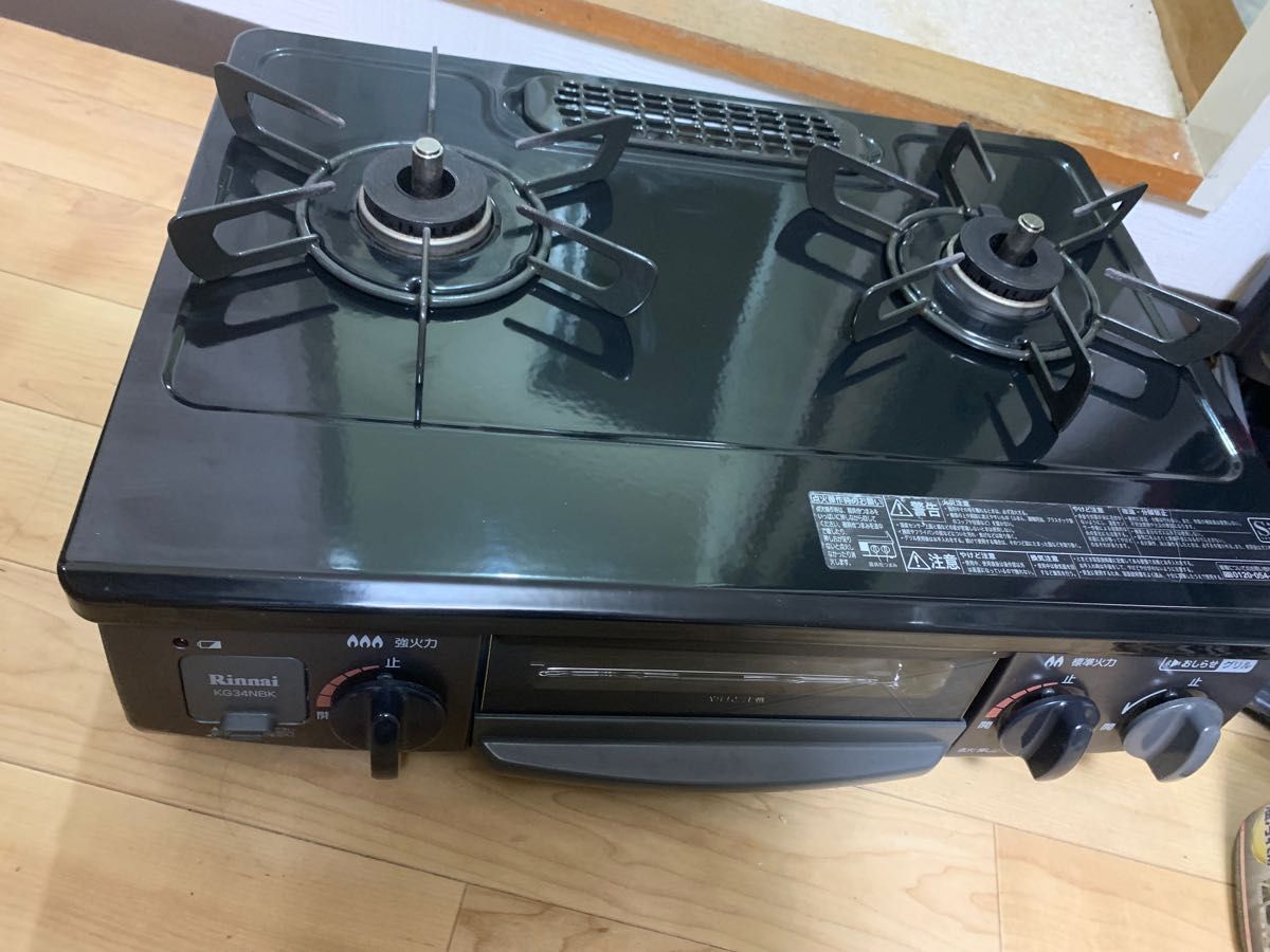 リンナイ グリル付ガステーブル 都市ガス用 KG34NBK-L 2019年製