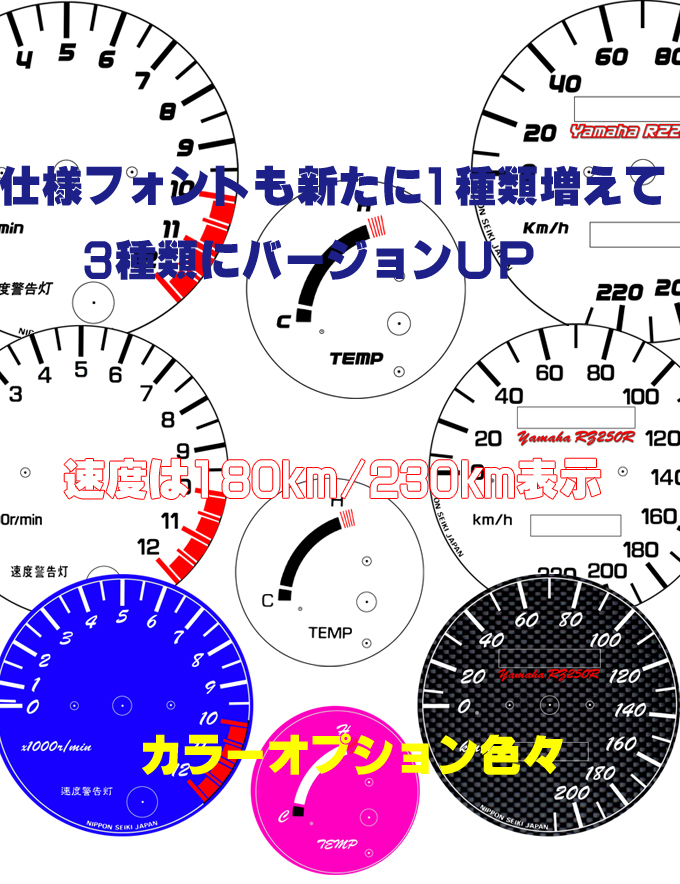 【Dレーザー加工機作成ネコポス送料込み】超簡単ヤマハ　YAMAHA RZ250R（29L)　透過加工メーターツール