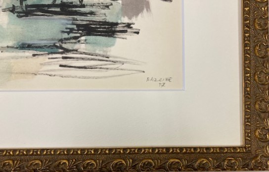 【特価】　≪　　ジャン バゼーヌ　　≫　　オリジナルリトグラフ【石版画】　　　 1957年 　 JEAN BAZAINE_画像3