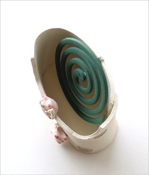 蚊取り線香入れ おしゃれ 陶器 ぶた ブタ 蚊遣り 和風 かわいい 蚊取