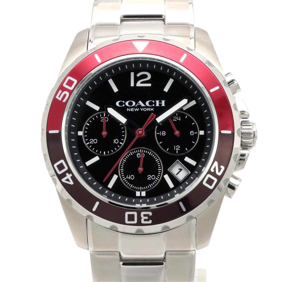 5475【1円開始】COACH コーチ 腕時計 KENT 14602556 クォーツ クロノ