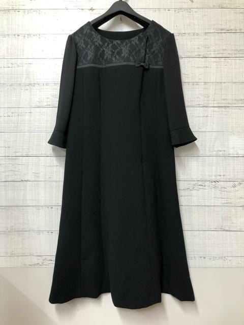 新品☆L喪服礼服ブラックフォーマル黒レース使いきれい☆g344_画像6