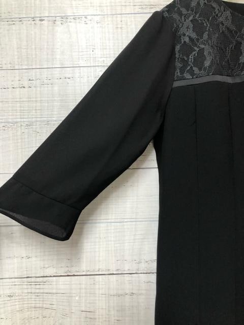 新品☆L喪服礼服ブラックフォーマル黒レース使いきれい☆g344_画像7