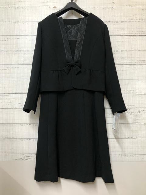 新品☆L喪服礼服ブラックフォーマル黒レース使いきれい☆g344_画像2