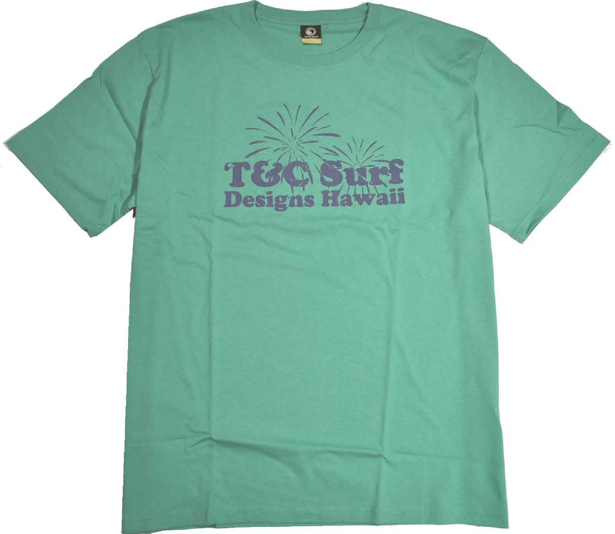 [ティーアンドシー]Tシャツ 半袖 大きいサイズ タウカン ハワイアン cotton綿100％ 5Lサイズ 25緑　DM2352_画像1