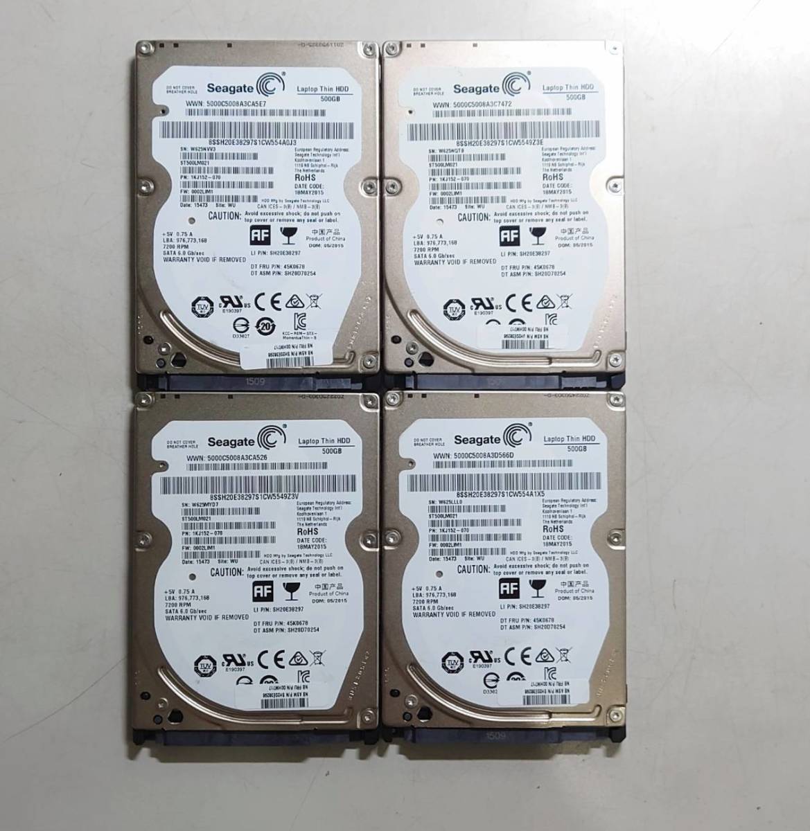 KN3850 【中古品】 Seagate ST500LM021 HDD 4個セット_画像1