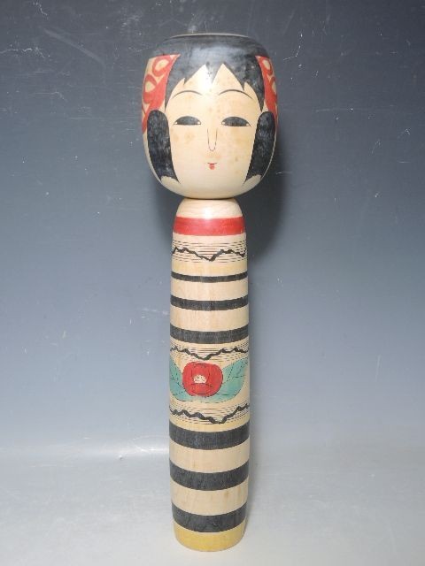 B56/○阿部廣史 こけし 土湯系 高さ46cm 日本人形 伝統工芸 伝統こけし_画像1