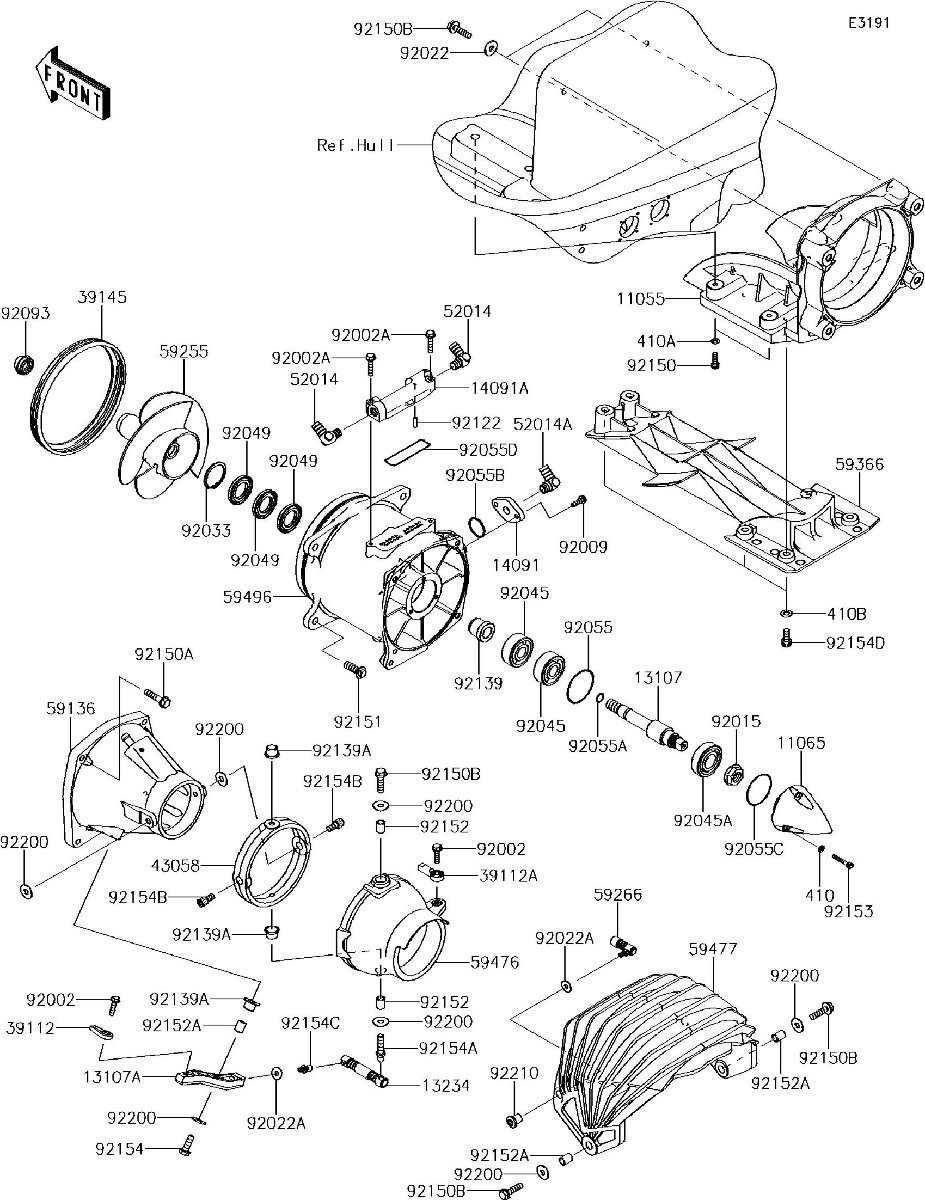 Kawasaki ULTRA310LX'15 OEM section (Jet-Pump) parts Used [K5974-32]_画像3