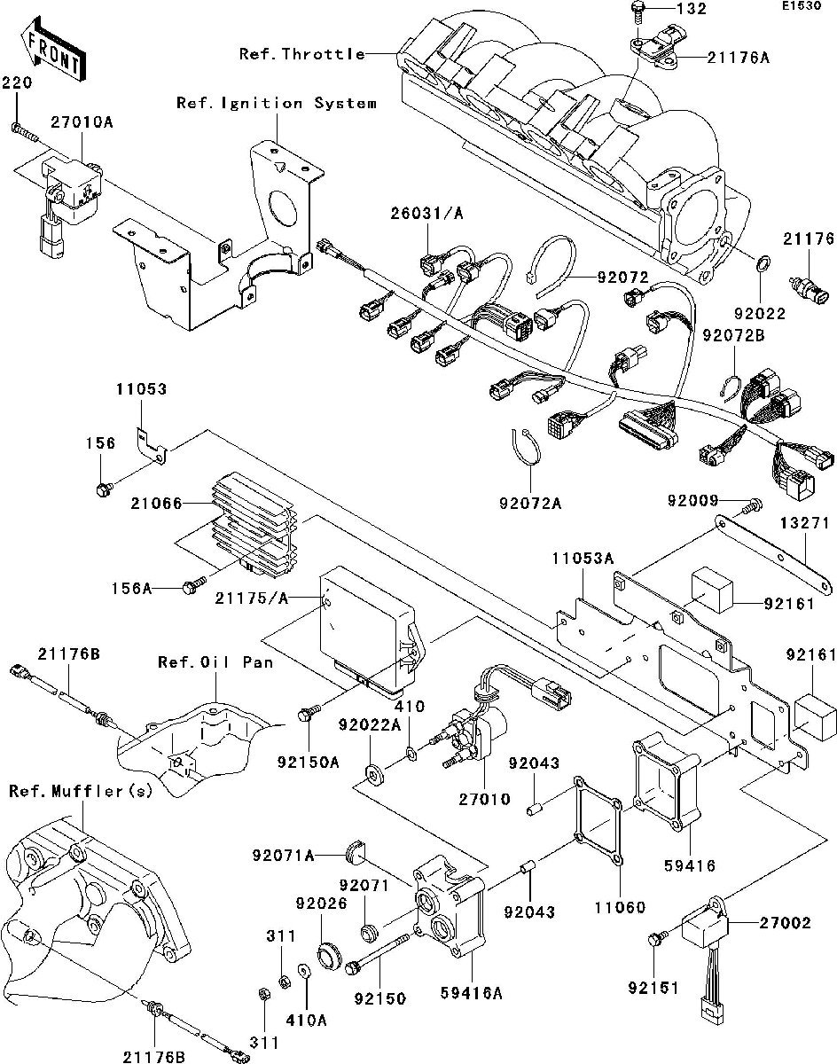 Kawasaki STX-15F'05 OEM section (Fuel-Injection) parts Used [K5325-10]_画像3