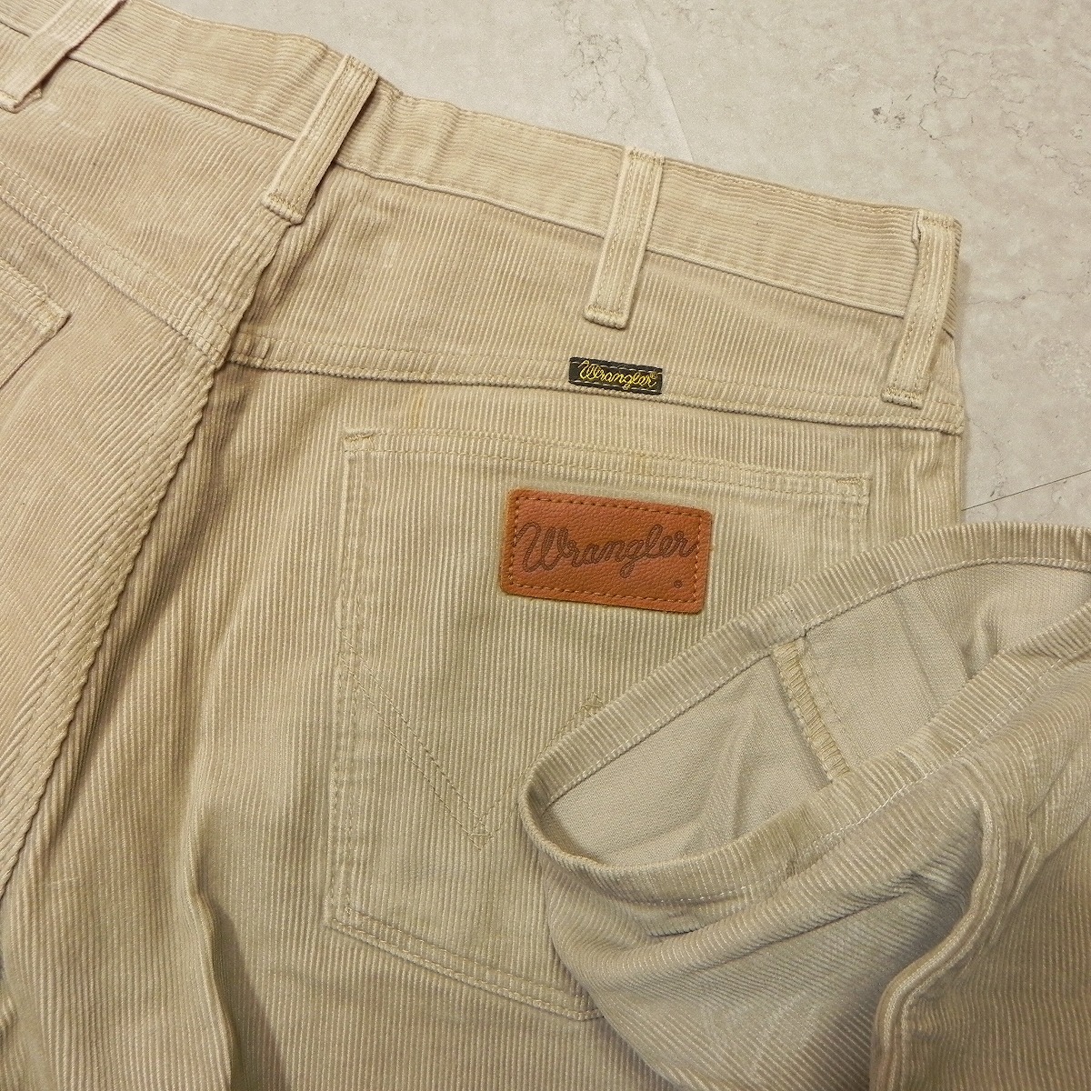 j146★【日本製】90s ビンテージ WRANGLER ラングラー M1136 コーデュロイパンツ 35 古着 薄いベージュ系★即決★_画像3