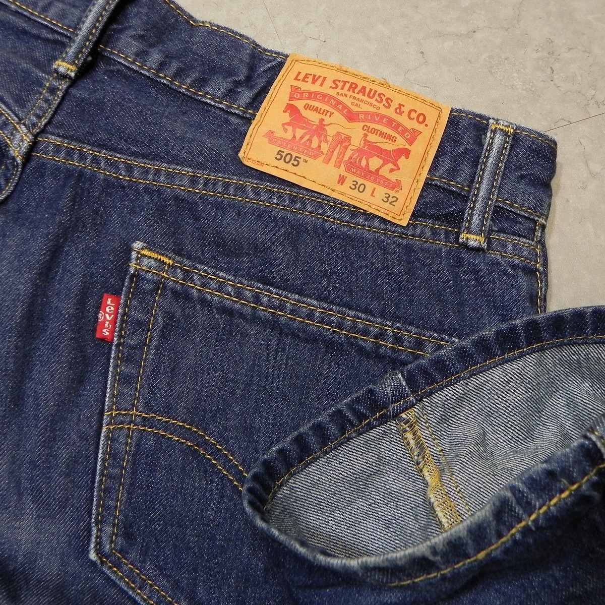 j247★ Levi's リーバイス 505 ユーズド加工 デニムパンツ ジーパン ジーンズ 30 古着 即決★_画像3