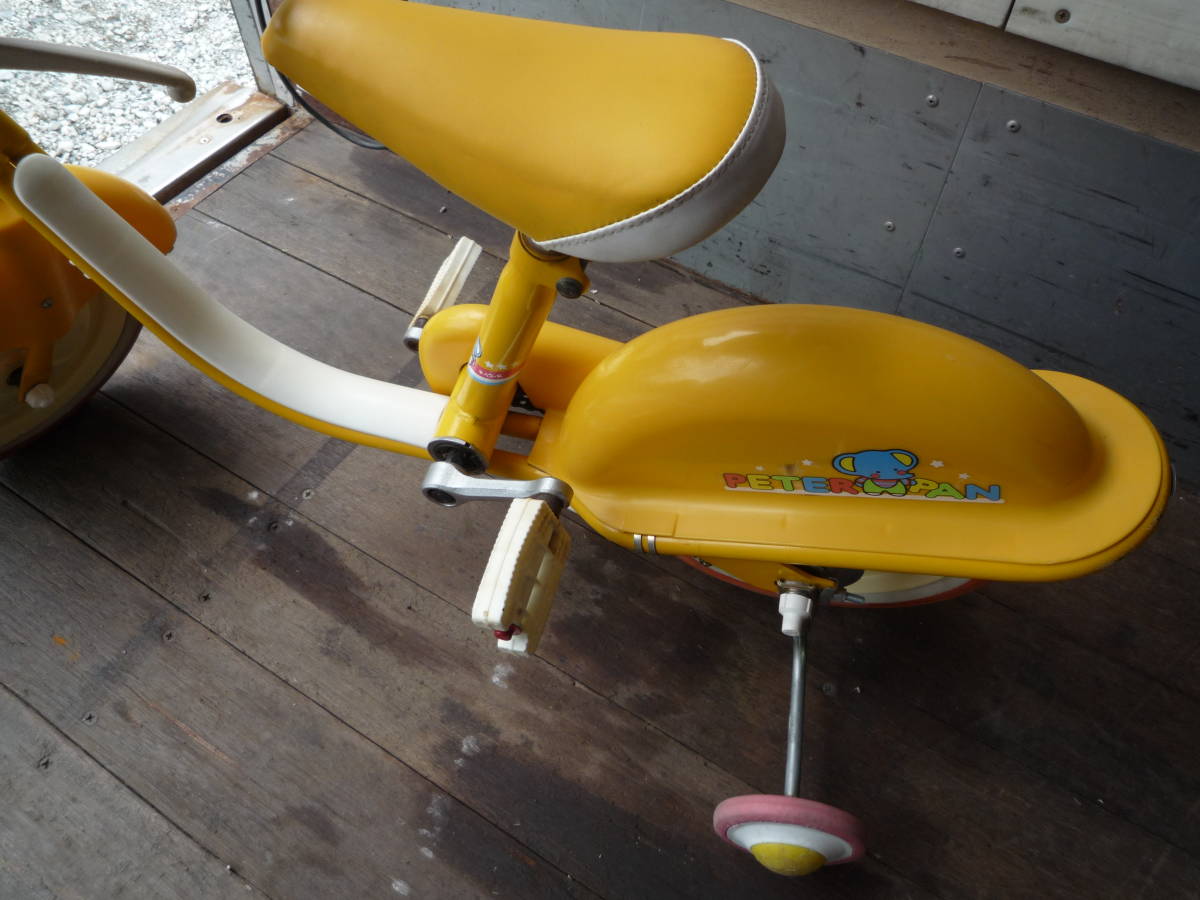 @ animation have rare out of print that time thing miyata Peter Pan PETERPAN for children assistance wheel attaching bicycle pretty yellow color yellow pair .. pair .. passenger use valuable used 