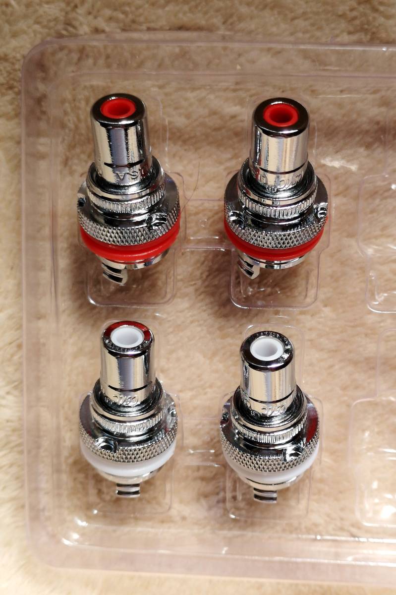 !! high-end type * original copper specification RCA Jack 4 piece set ( rhodium )④!!