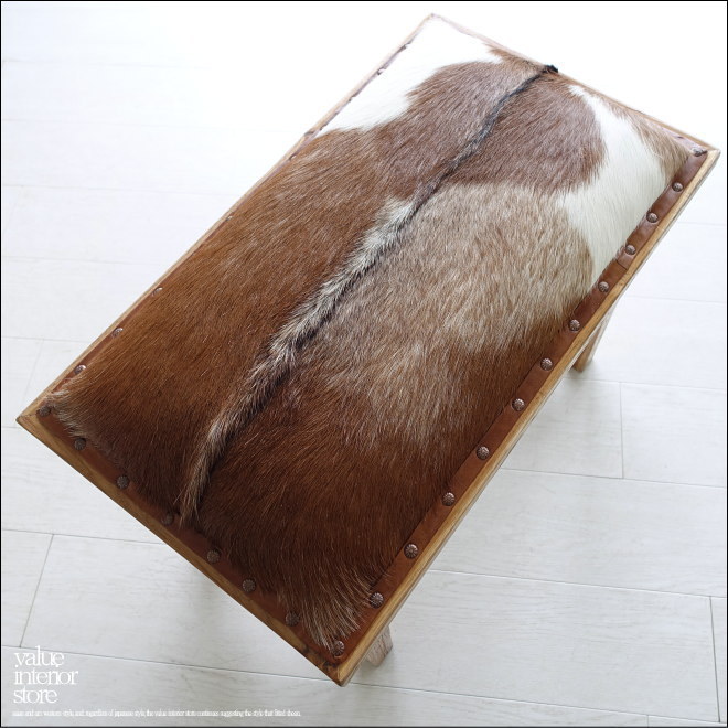 出産祝い 毛皮張り オットマン スツール シングルソファ レザーベンチFUR14 本皮 オールドチーク レザー張りベンチ 古材家具 無垢 イス スツール 出産祝い 毛皮張り オットマン スツール シングルソファ レザーベンチFUR14 本皮 オールドチーク レザー張りベンチ 古材家具 無垢 イス スツール