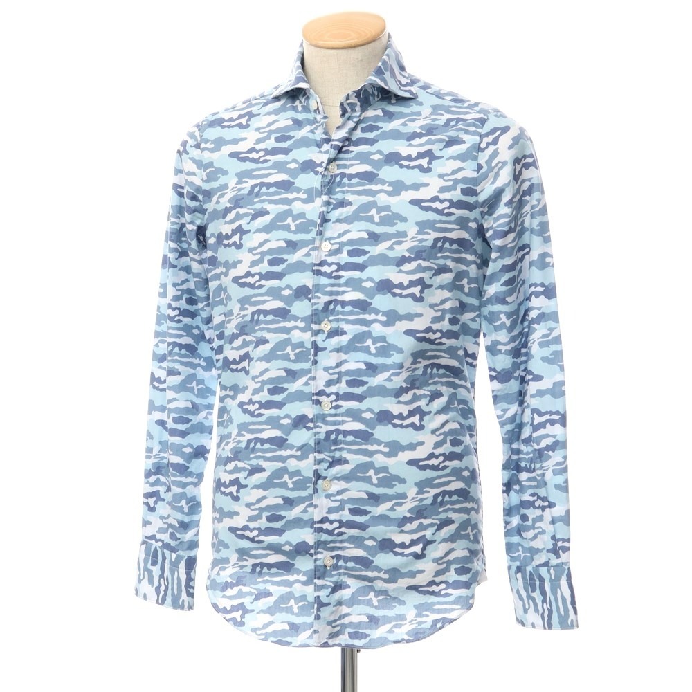 中古】フィナモレ Finamore カモフラージュ柄 ホリゾンタルカラー