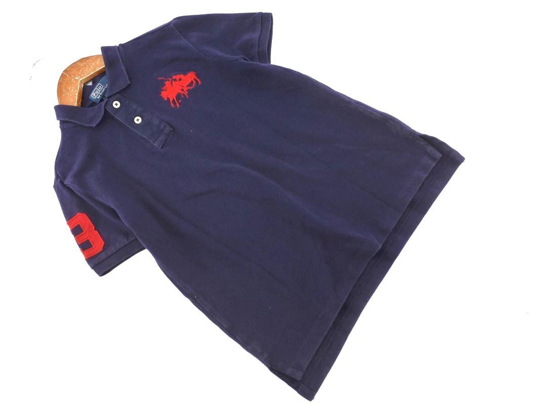 ネコポスOK POLO RALPH LAUREN ポロ ラルフローレン ビッグポニー ナンバリング ポロシャツ size7(120〜130cm)/紺 ■◆ ☆ dfa2 子供服_画像1