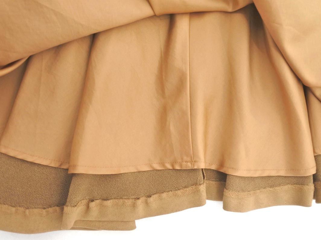 QUEENS COURT Queens Court flair skirt size0/ beige ## * dfc1 lady's 