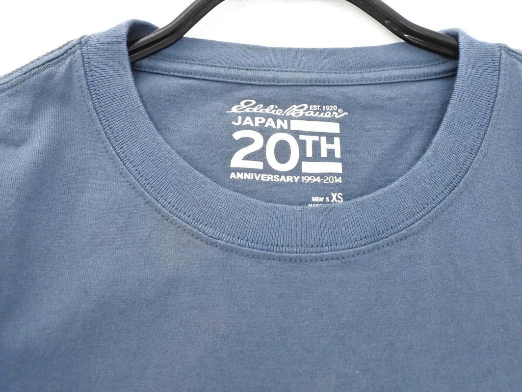 ネコポスOK Eddie Bauer エディーバウアー 日本上陸 20周年記念 Tシャツ sizeXS/グレー ■◆ ☆ dfc2 メンズ_画像2