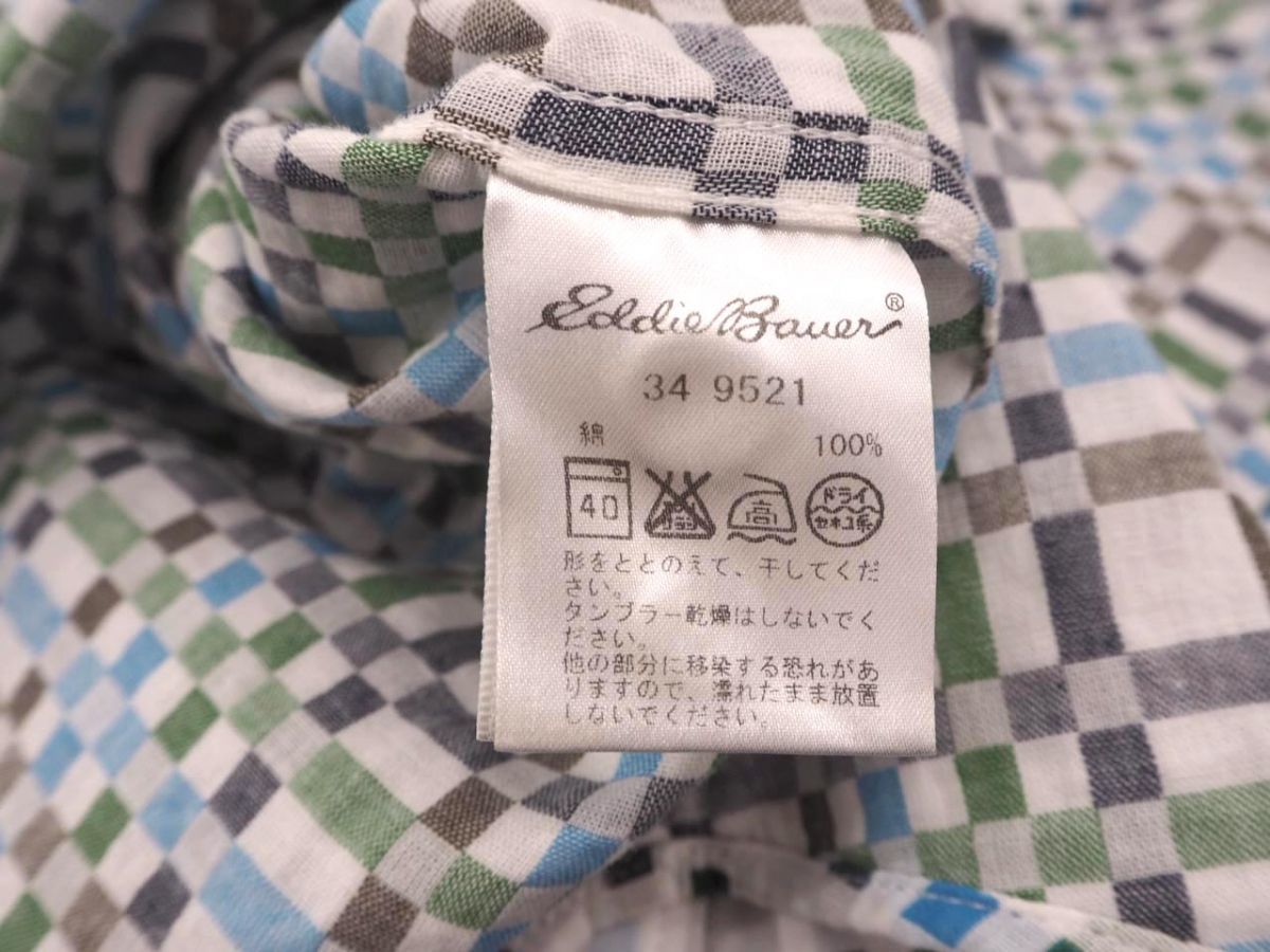 Eddie Bauer エディーバウアー チェック ボタンダウン シャツ sizeS/白 ■◆ ☆ dfa7 メンズ_画像5