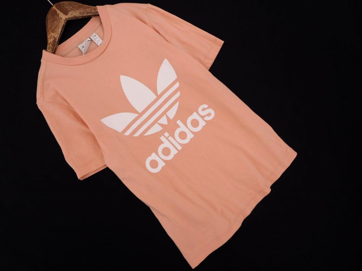 ネコポスOK adidas originals アディダスオリジナルス ロゴプリント Tシャツ sizeS/ピンク ■◆ ☆ dfa8 レディースの画像1