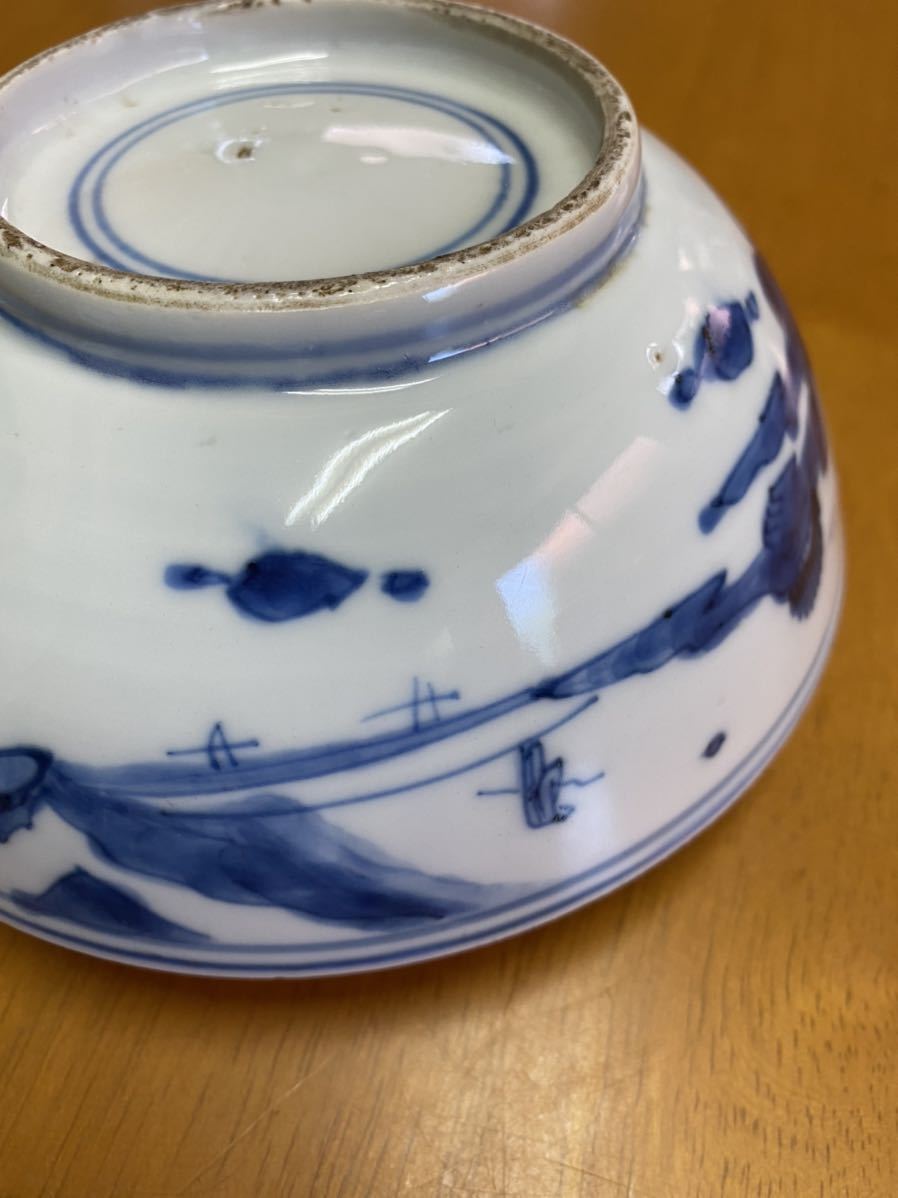 古染付、鉢、(流水山水人物画)中国 | normanhubbard.com