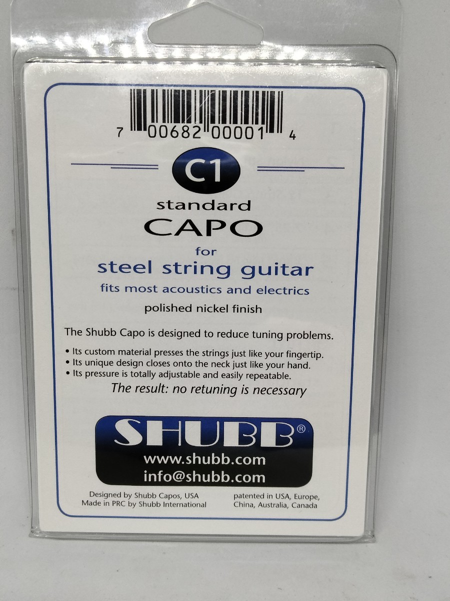 送料無料!SHUBB シャブ カポタスト アコースティックギター用 ニッケル C-1/新品 SHUBB シャブ カポタスト クラシックギター用 ニッケル C-2 Nickel