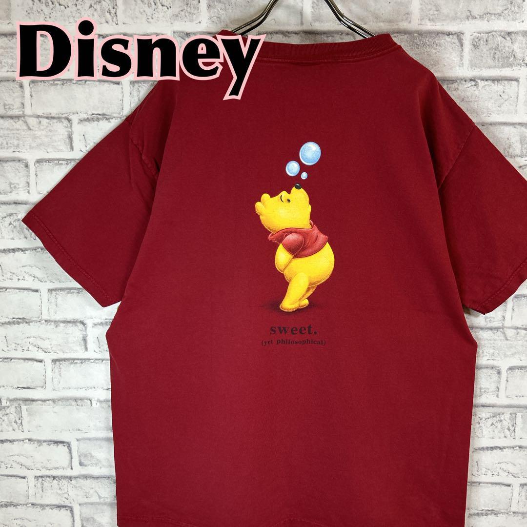 Disney ディズニーストア くまのプーさん キャラ Tシャツ 半袖 輸入品 春服 夏服 海外古着 キャラクター バックプリント ワンポイント_画像1