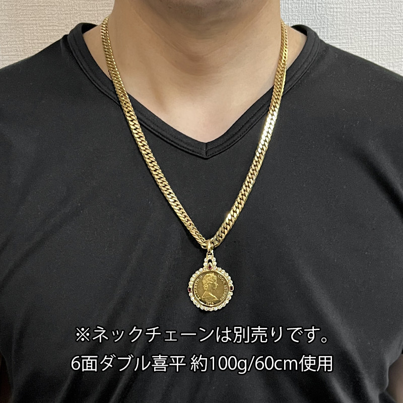 K21.6 クック諸島 アメリカ建国200年 100ドル金貨 ダイヤ 1.72ct ルビー 0.53ct K18枠 18.86g コイン トップ 日宝協総研カード鑑付