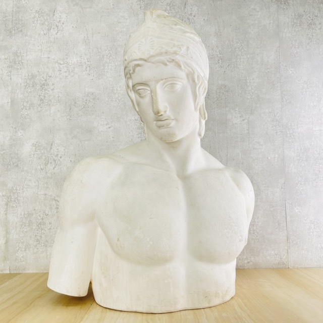 石膏像 【中古】マルス デッサン 男性像 約63×33×76cm 大型 胴体 胸像 