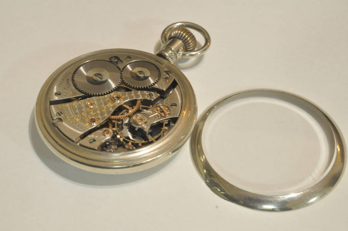 【スケルトン仕様】Waltham 鉄道懐中時計 Vanguard ダイヤ受石 懐中時計 アンティーク 手巻き 機械式 1907年_画像8