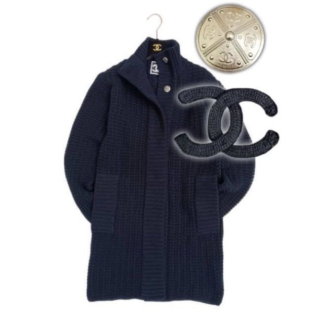 シャネル CHANEL ココマーク編み ニットコート ブルゾン カーディガン