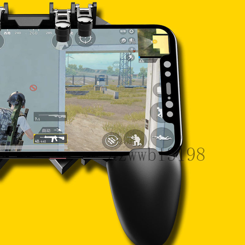 コントローラー 6本指操作可能 荒野行動 PUBG Mobile 高感度 射撃ボタン ゲームコントローラー 一体式 iPhone/Android 引き金式 