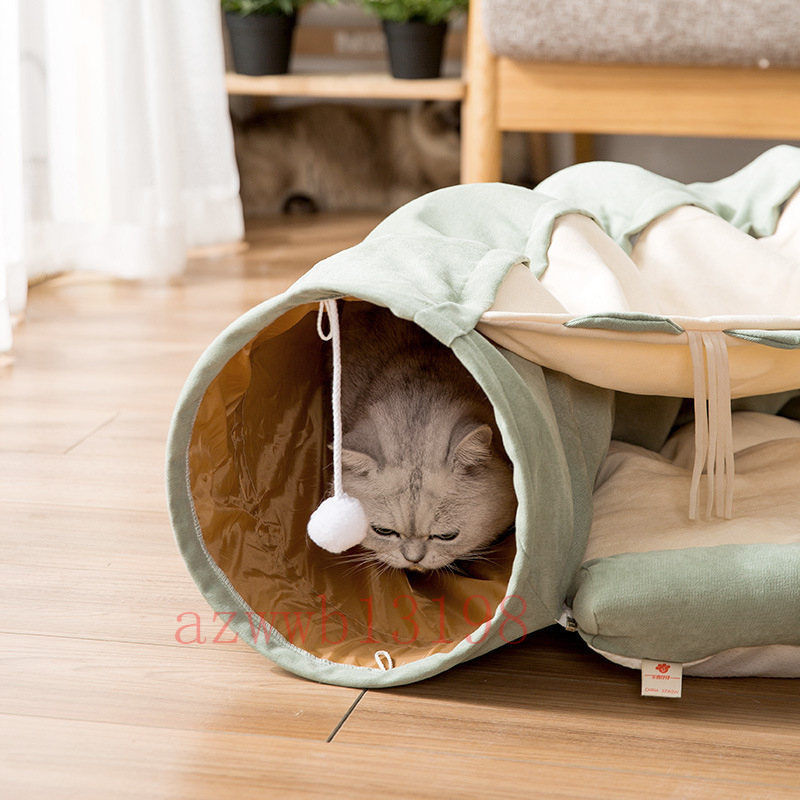 ペットトンネル ペットハウス 猫ハウス 小型犬 キャットトンネル 猫ベッド おもちゃ 折りたたみ 収納便利 
