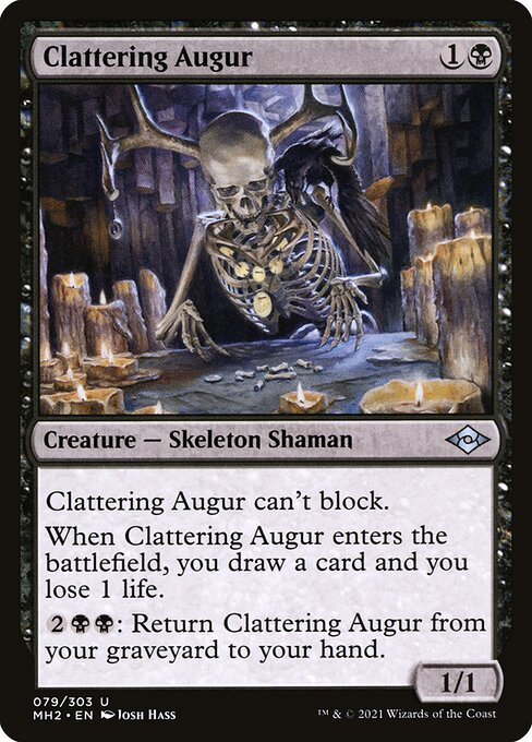 MTG ■黒/英語版■ 《軋む占い師/Clattering Augur》★FOIL★モダンホライゾン２ MH2_画像1