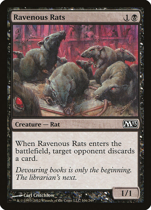 MTG ■黒/英語版■ 《貪欲なるネズミ/Ravenous Rats》基本セット2013　M13_画像1