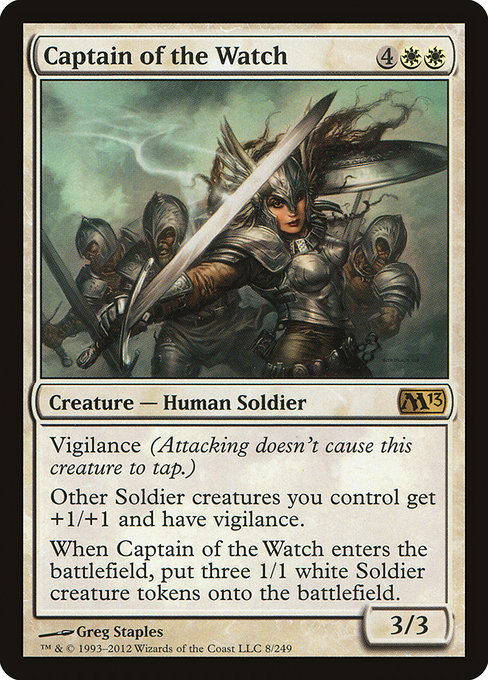 MTG ■白/英語版■ 《警備隊長/Captain of the Watch》基本セット2013　M13_画像1