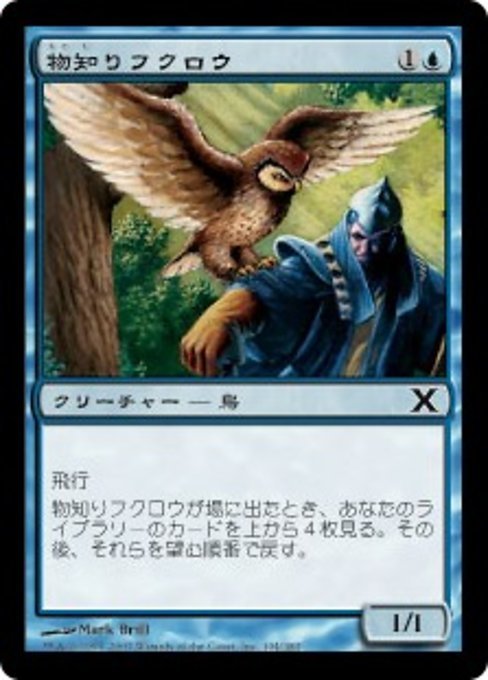 MTG ■青/日本語版■ 《物知りフクロウ/Sage Owl》第X版 10ED_画像1