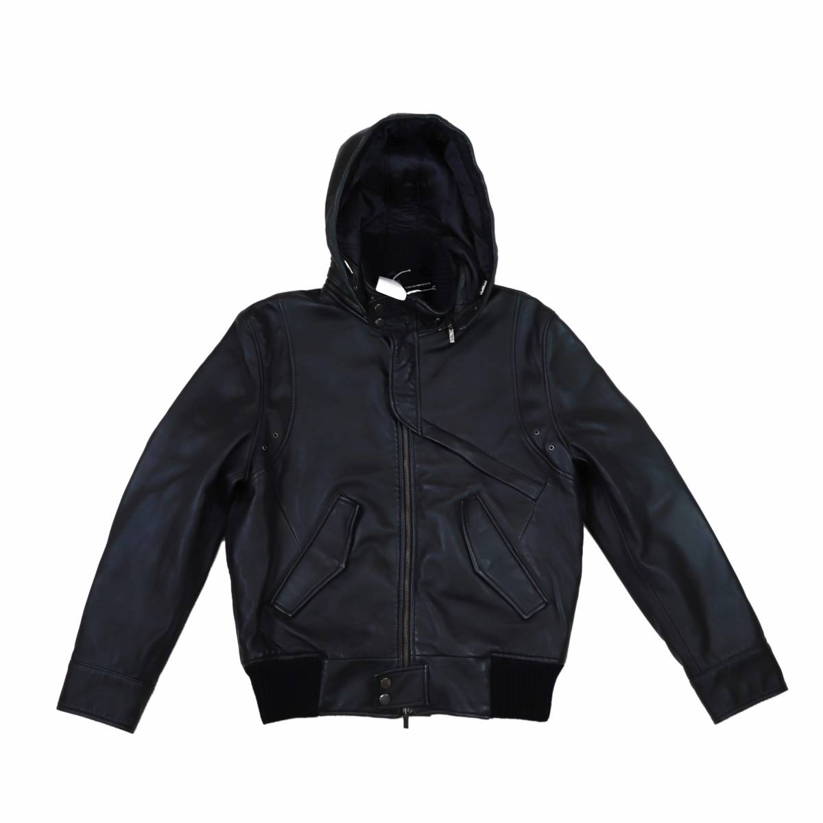 EMPORIO ARMANI エンポリオ アルマーニ レザージャケット 34 羊革 BLK