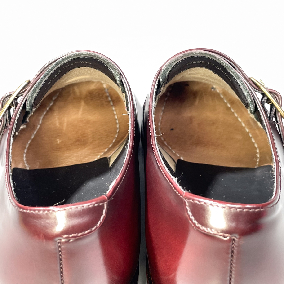 即決 REGAL リーガル モンクストラップ プレーントゥ ブラウン 茶色 メンズ 本革 レザー 革靴 24.5cm ビジネスシューズ フォーマル B1584_画像9