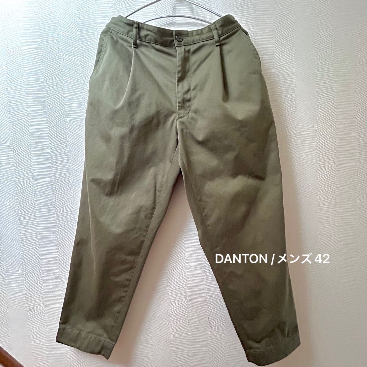 【激安大特価!】 DANTON メンズ | Bshop | チノパン | カーキ | 42 | パンツ ワイド タックテーパード | ダントン / パンツ