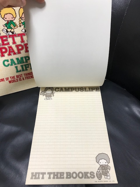 当時物 1976年 サンリオ 日本製 P&J パティ＆ジミー LETTER PAPER CAMPUS LIFE ノート２点セット デッドストック オールドサンリオ 希少の画像9