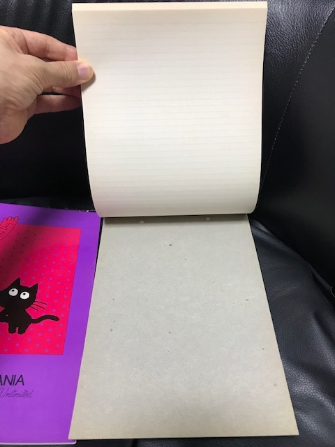 当時物 1980年代頃 EXPRESSION 日本製 MEGALOMANIA メガロマニア 黒猫ちゃんのUFO発見 誇大妄想 レターパッドノート２点セット レトロ 希少_画像10