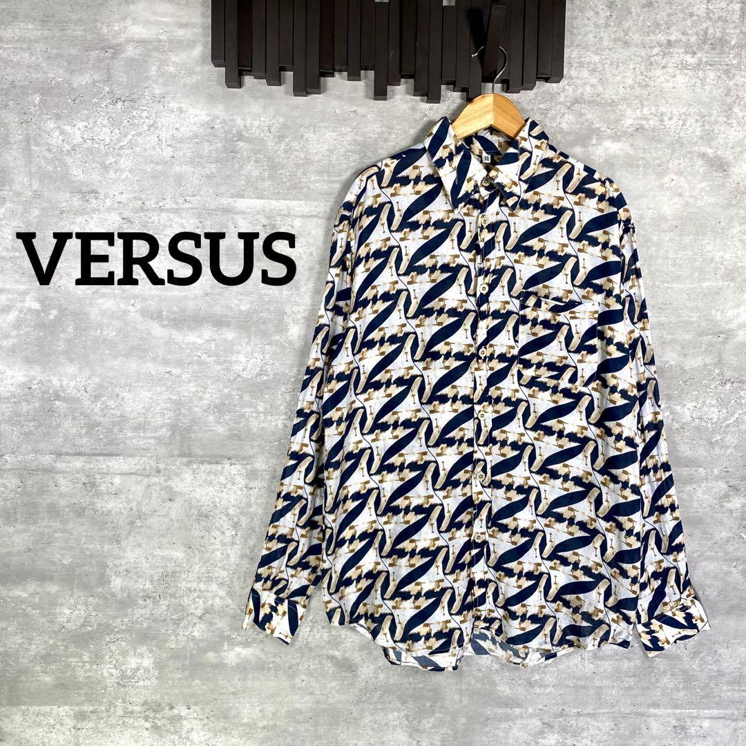 『VERSUS』ベルサス (46) シースルー総柄シャツ / シアーシャツ_画像1