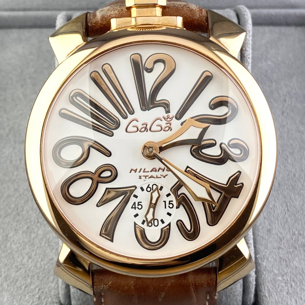 1円〜】GaGaMILANO ガガミラノ 腕時計 手巻き メンズ マニュアーレ 48